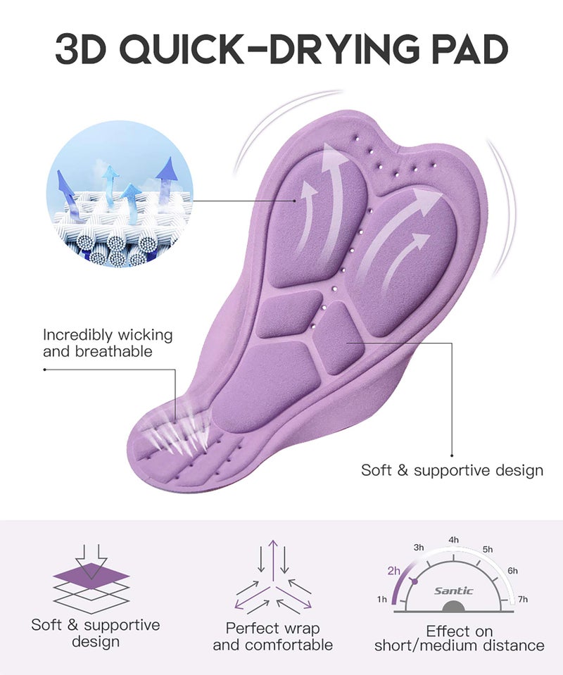 Santic بدلة ثلاثية للنساء قطعة واحدة بدون أكمام - بدلة مريحة سريعة الجفاف لتخفيف الوزن للجري والسباحة وركوب الدراجات - Image 5